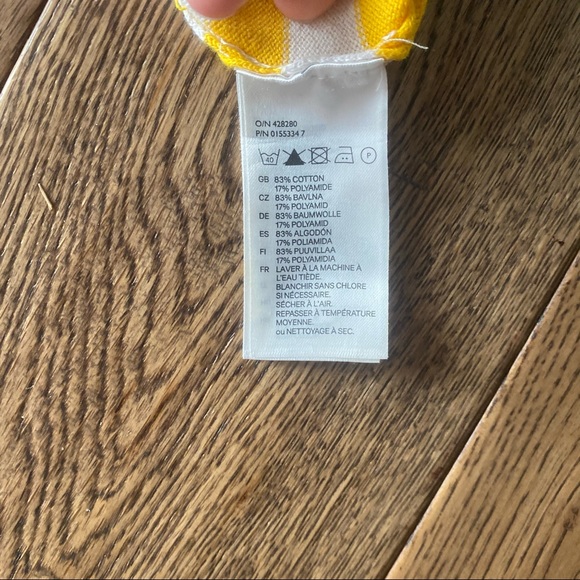 H&M button up yellow striped cardigan - Picture 5 of 9